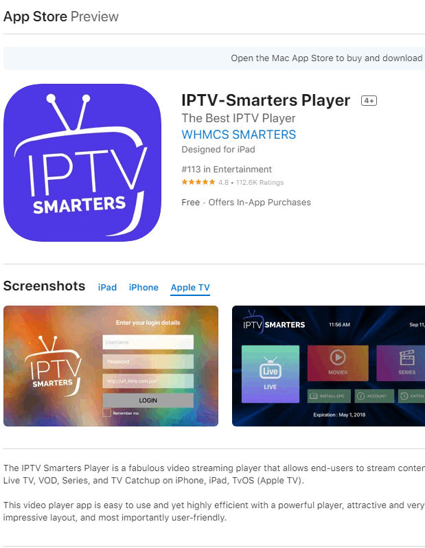 Install IPTV Smarters from App Store