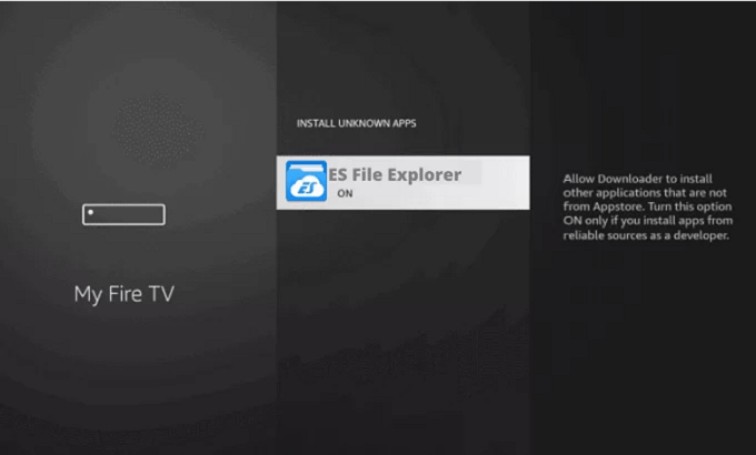 Select ES File Explorer