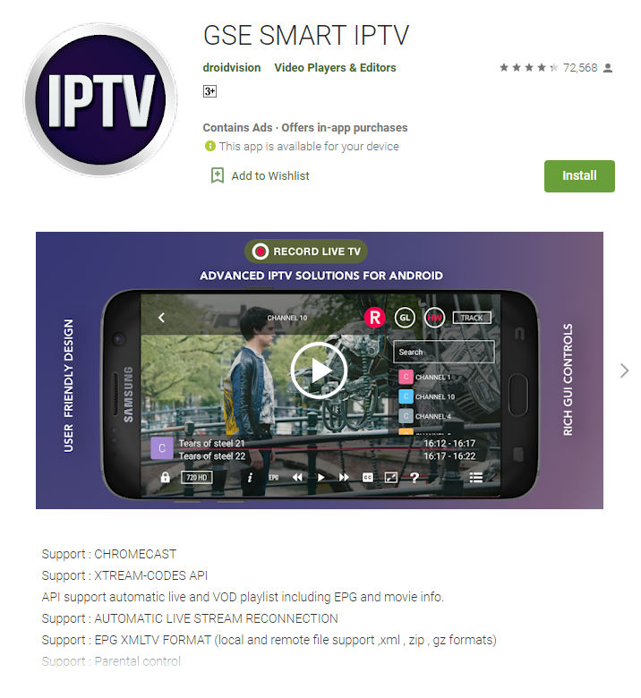 Install GSE SMART IPTV to watch Pastebin IPTV