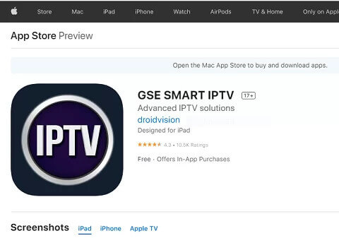 TVBross IPTV on iOS with GSE Smart IPTV