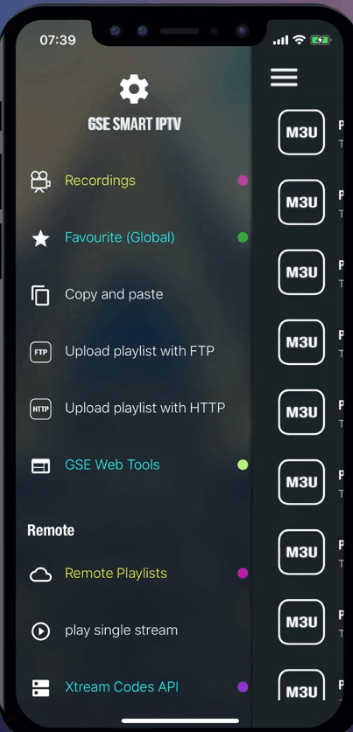 Select Remote Playlists to stream Bunny Stream IPTV