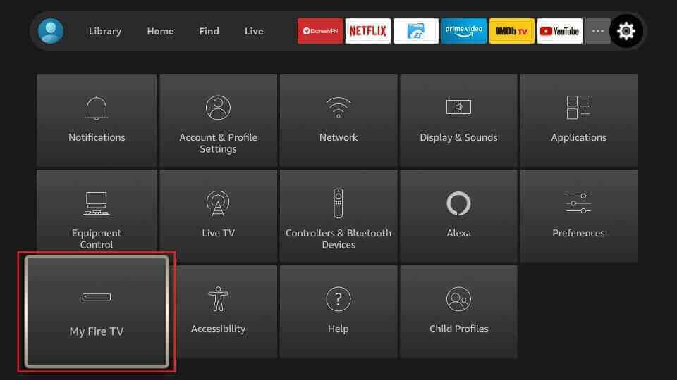 Select My Fire TV to stream IPTV Univision