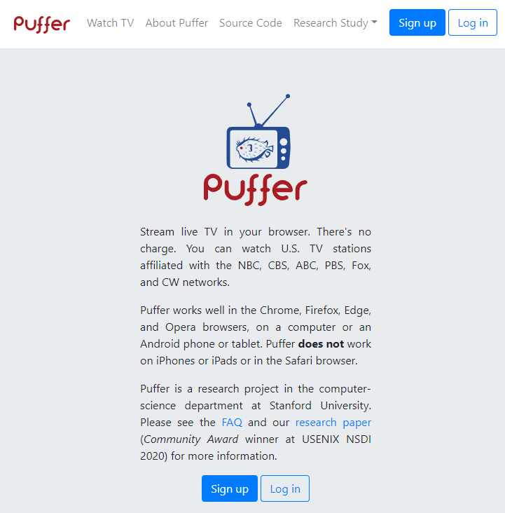Select Sign up - Puffer TV