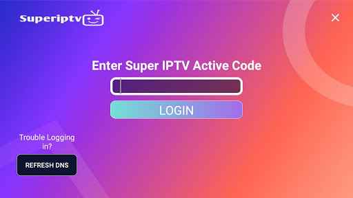 Enter the Super IPTV activation code
