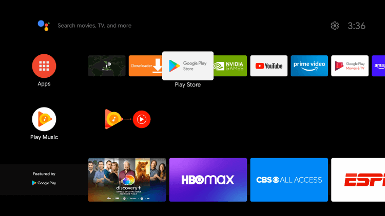 Select Play Store - IPTV on Sony TV