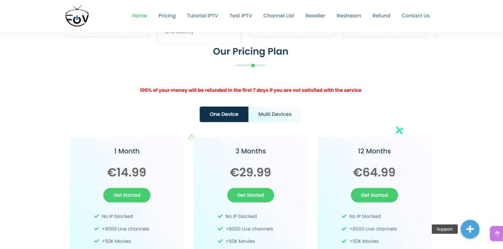 Our Pricing Plan section