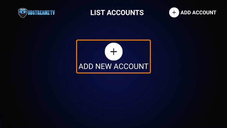 Select Add New Account