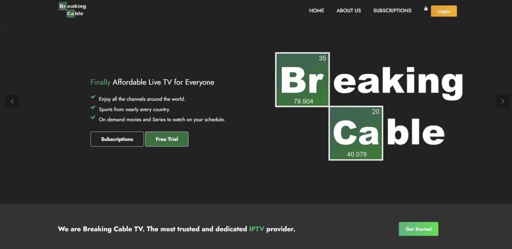 Breaking Cable IPTV  website