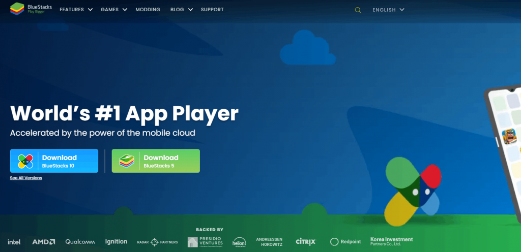 Download the BlueStacks on your PC