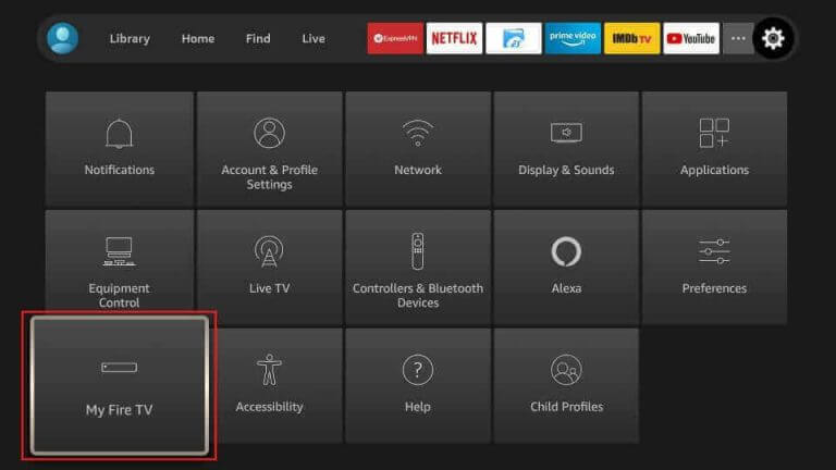 Select My Fire TV to stream IPTV Express