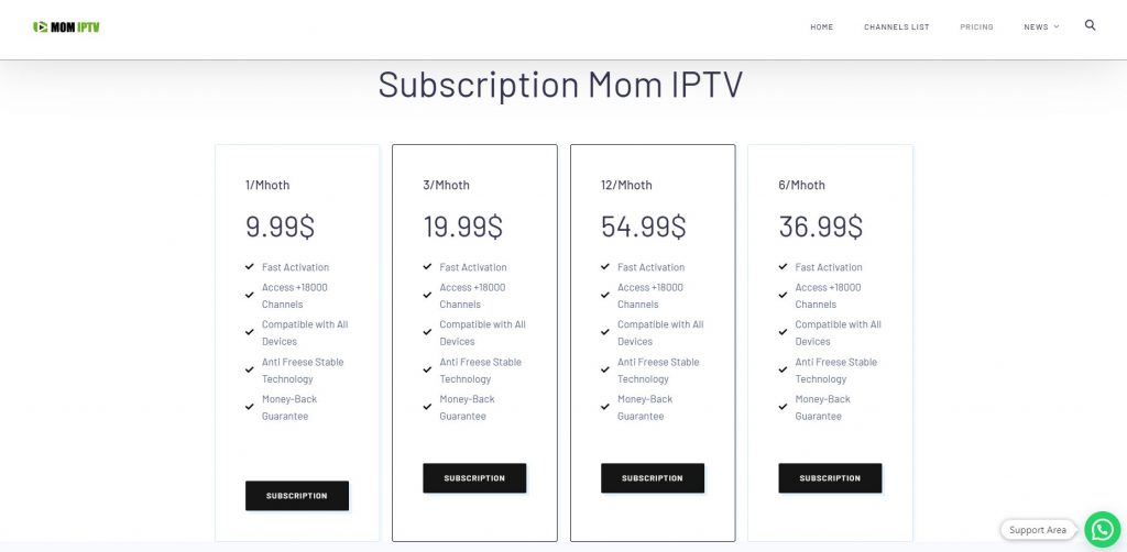Mom IPTV: Choose your Subscription