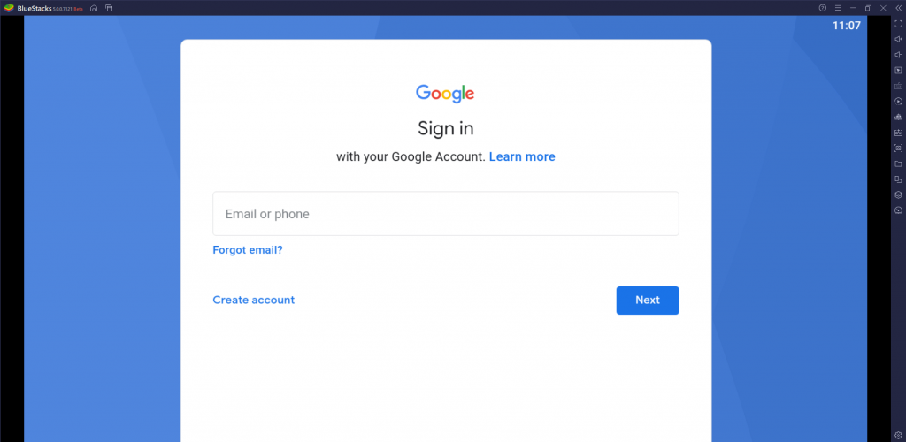 Log in to Google account