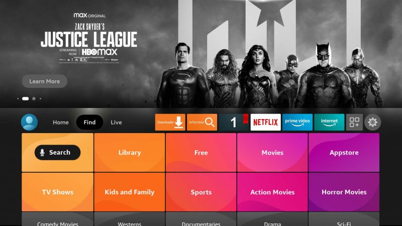 Select Find to stream Rising IPTV