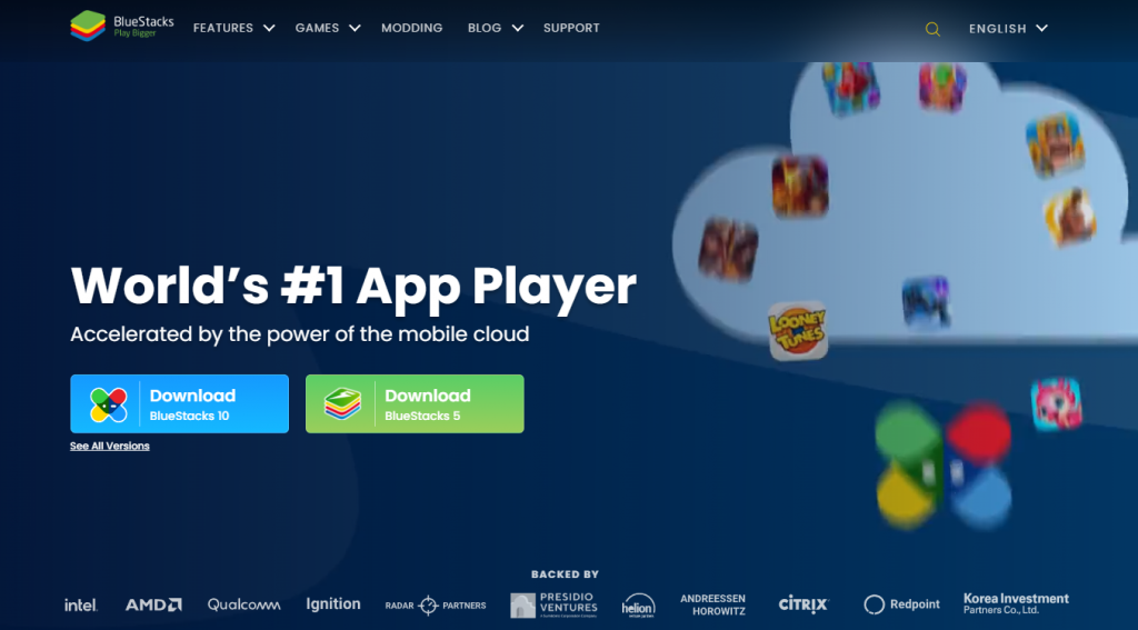 Go to the official BlueStacks website to download the same on your device