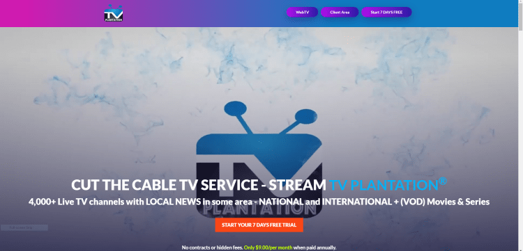 Go to the TV Plantation official website