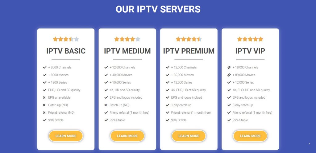 Scroll to the Wish IPTV services sectyion on the webpage
