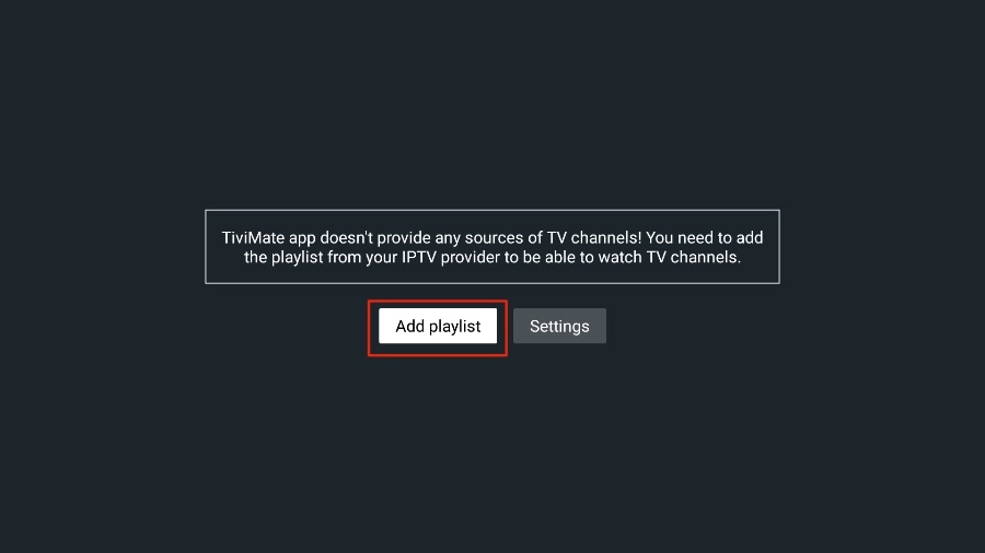 Select the Add Playlist options