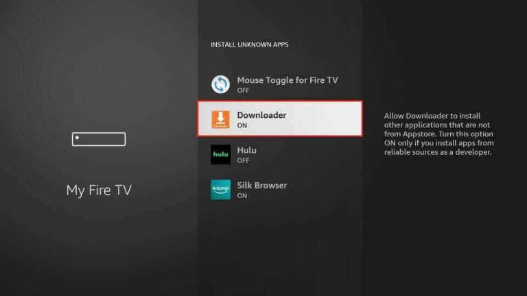 Turn on Downloader to install Excursion TV IPTV