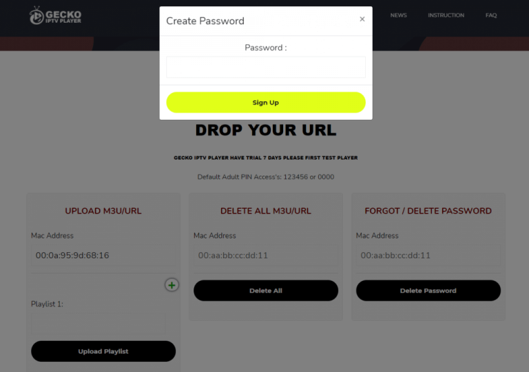 click Sign Up