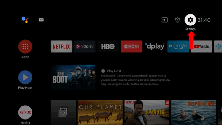Head to Settings on your Smart TV