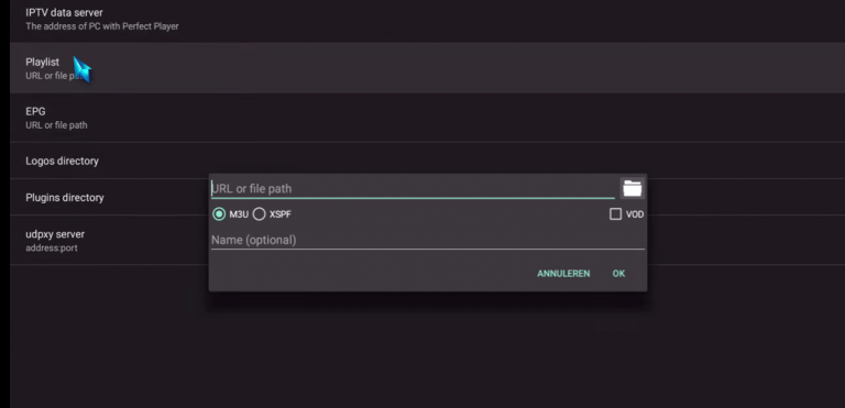 enter the Playlist URL of Zetta TV