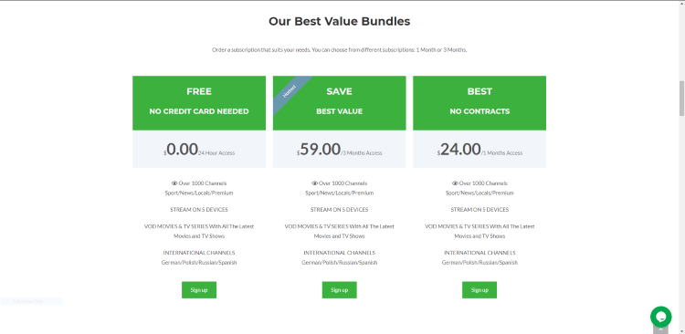 subscription plans of SKRN IPTV