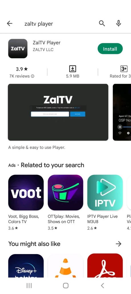 Install ZalTV Player 