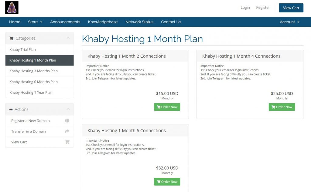 Choose your Khaby IPTV plan