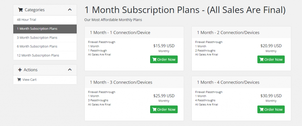 subscription plans of Neo IPTV