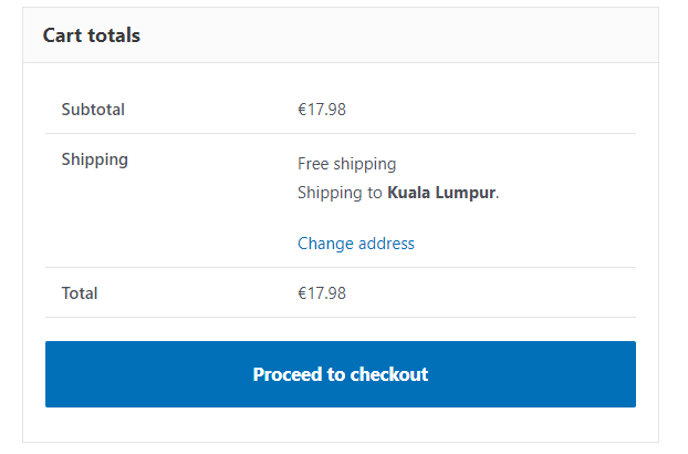 click the Proceed to checkout button