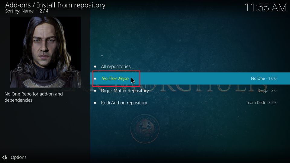 Choose the Fluxus IPTV Addon repository