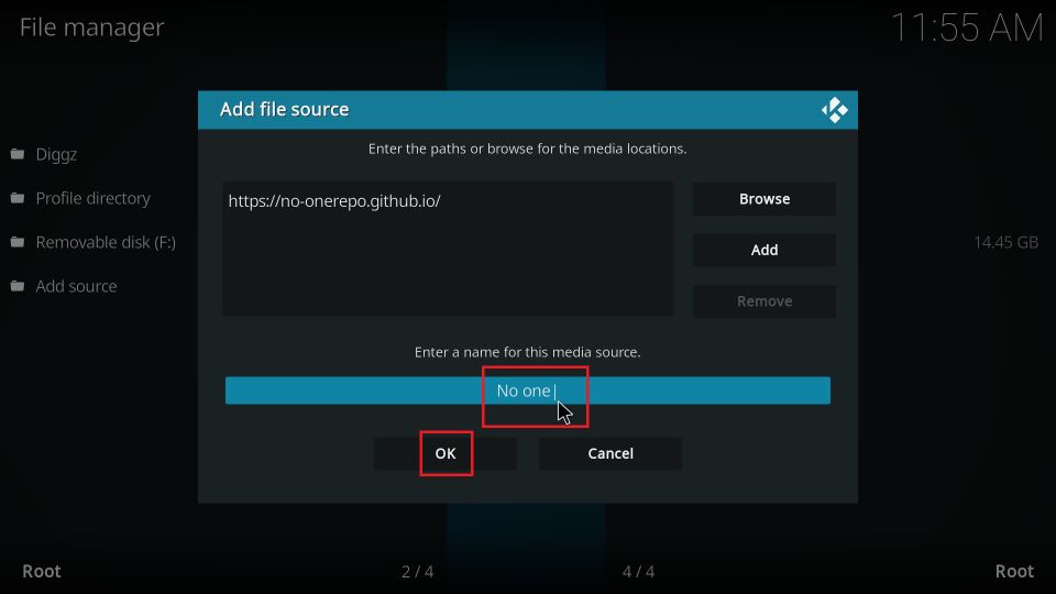 Select the Fluxus IPTV Addon repository name
