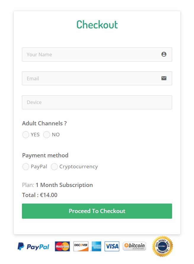 Provide the necessary Grand IPTV subscription details