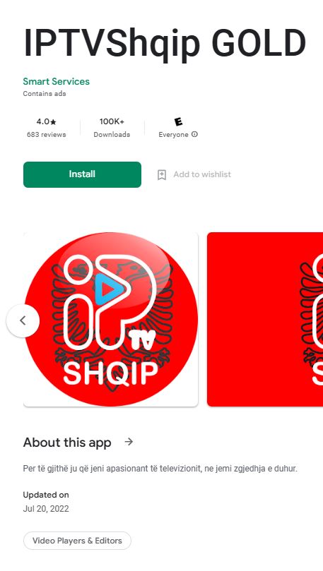 Install IPTV Shqip on Android
