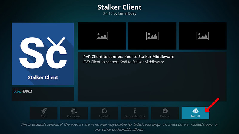 Select the Install option