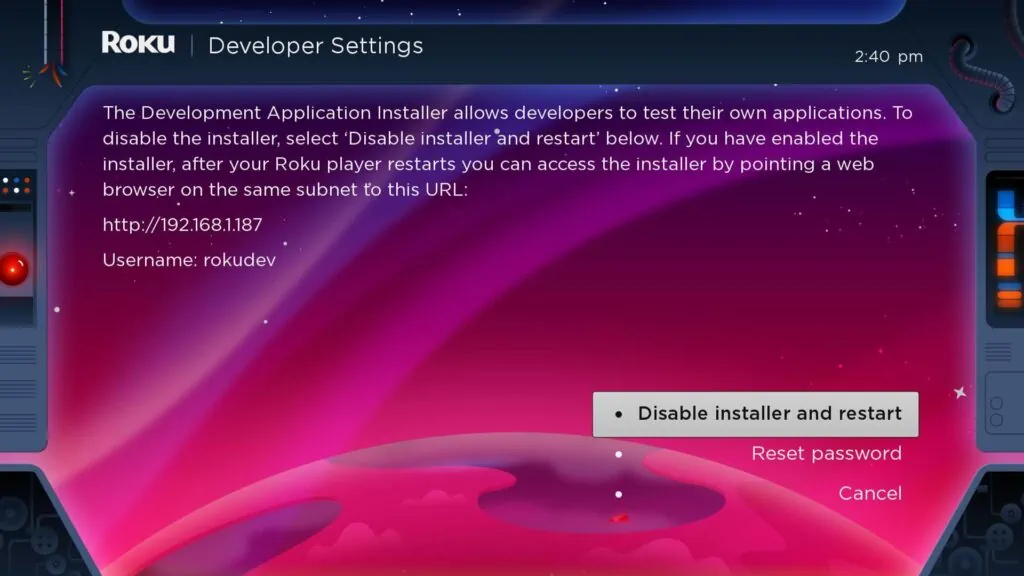 Developer Secret Menu of Roku