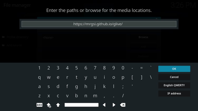 Enter the following URL https://mrgsi.github.io/glive/