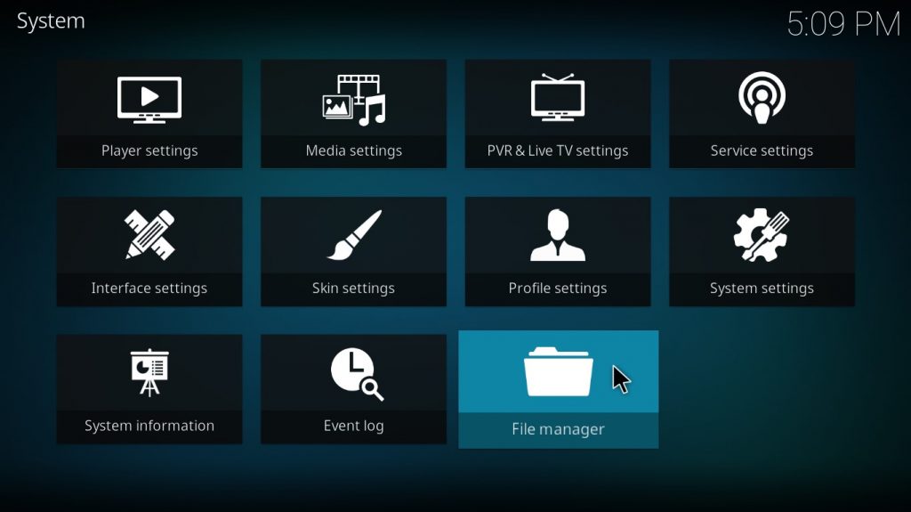 tap the File Manager tile