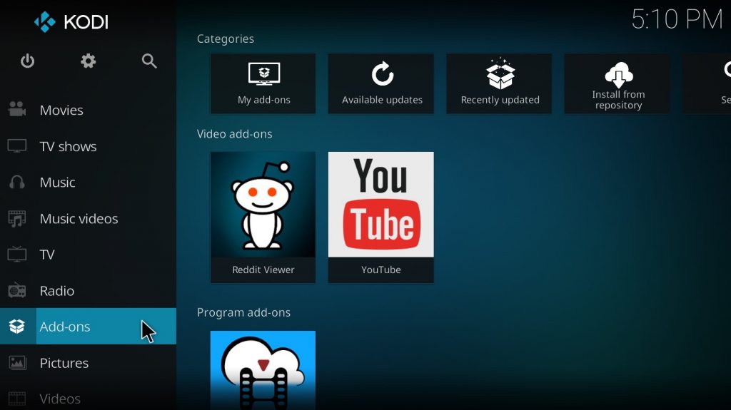 click Addons to get Mega IPTV Addon