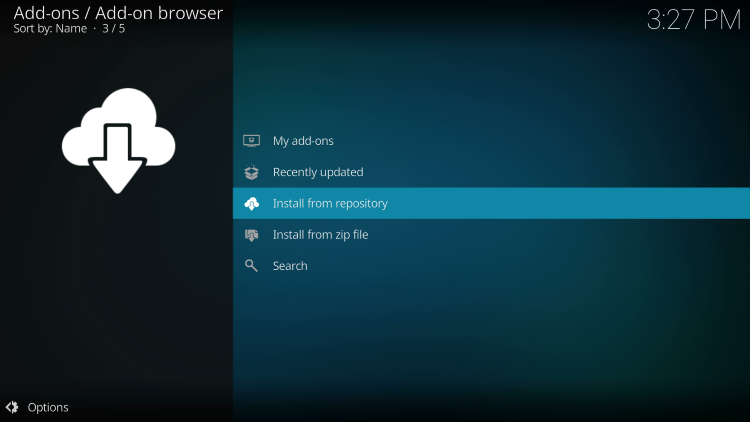 click the Install from Repository to get Mega IPTV addon