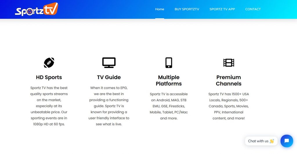 Visit the Sportz TV IPTV website