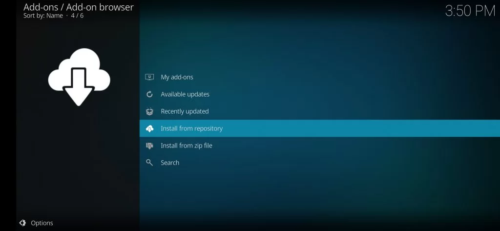 Select the Install from repository option