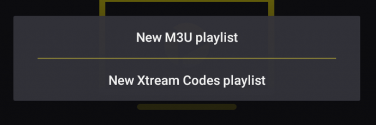 select New M3U Playlist to add Streamline Media IPTV