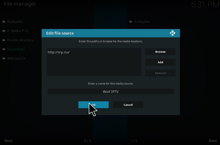 Enter the source file name