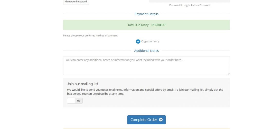 Click Complete Order to get the Anonymous IPTV subscription