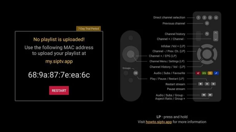 Copy the Smart IPTV Mac Address on Sharp TV