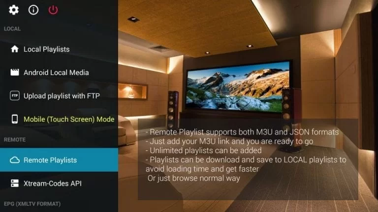 Select Remote Playlists to get IPTV on TCL Smart TV