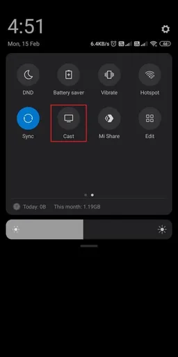 Tap the Cast icon