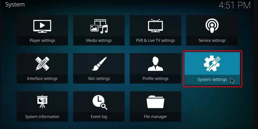 Select System Settings