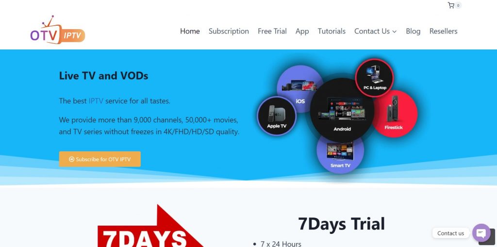 Visit the OTV IPTV website